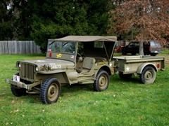 1944 WILLY'S MB WWII JEEP and 1/2 TON TRAILER