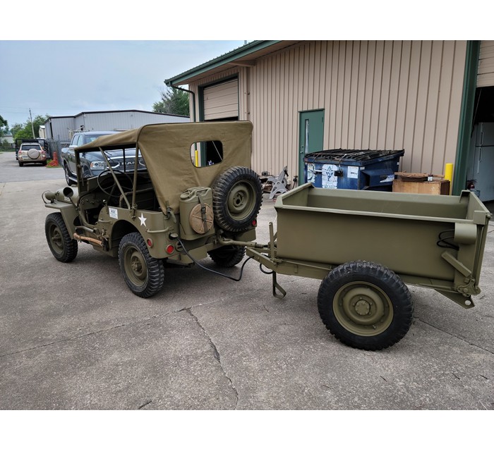 1942 Willys MB Frame Off restoration and restored Converto dump trailer 6