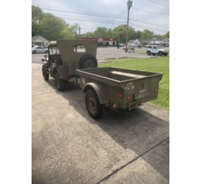 1942 Willys MB Jeep 50 cal Cradle and Trailer 1