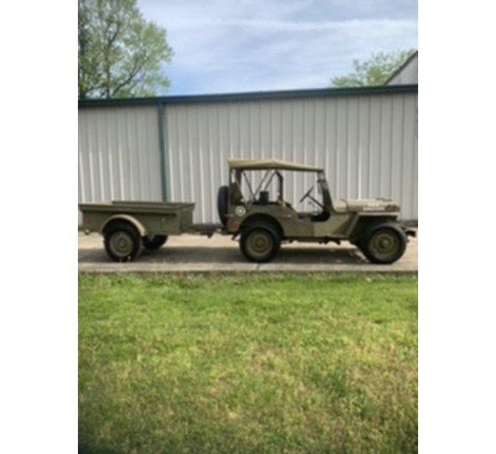 1942 Willys MB Jeep 50 cal Cradle and Trailer 2
