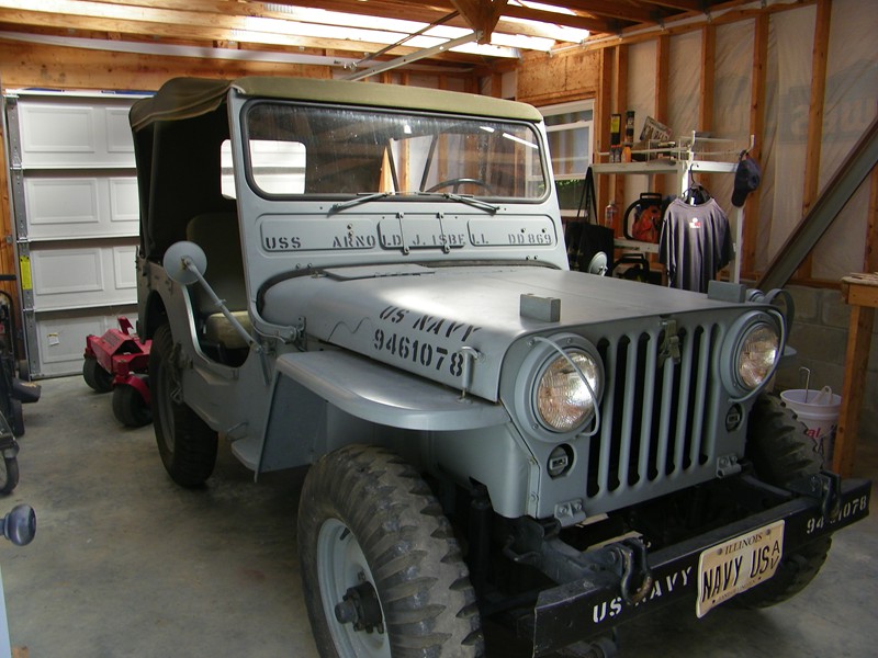 1953 M38 Korean War Military Navy Jeep - USS Arnold Isabell - with original matching Trailer