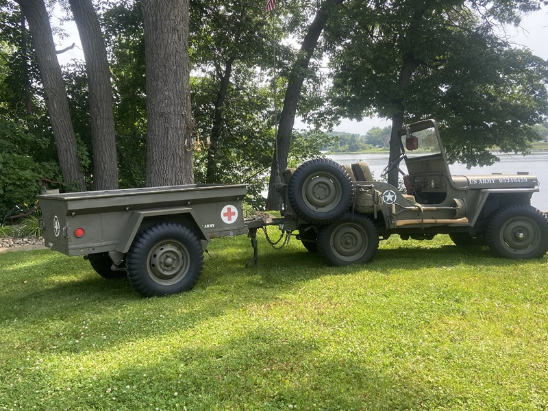 Willys Jeep CJ-3A Flat-Fender and M416-A1 Military Trailer Combo 8